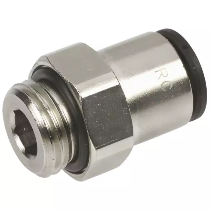 Legris LF3000 Series Straight Threaded Adaptor M12 Male to Push In 8 mm Threaded-to-Tube Connection Style, 3101 08 67 (Pack of 5 Pcs)