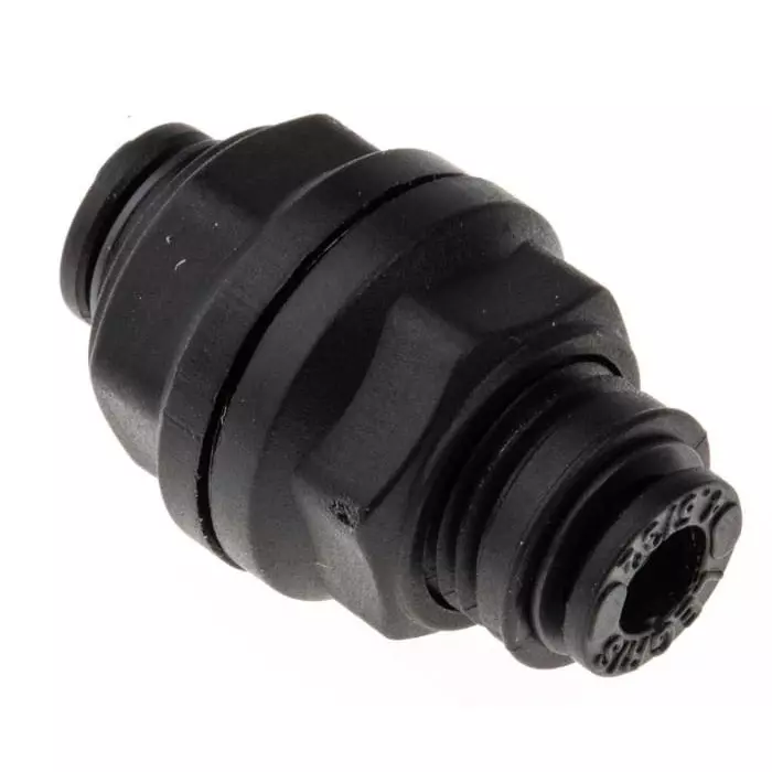Legris LF3000 Series Bulkhead Tube-to-Tube Adaptor Push In 4 mm to Push In 4 mm Tube-to-Tube Connection Style, 3116 04 00 (Pack of 5 Pcs)