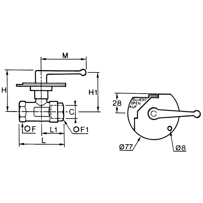 Legris Brass 2 Way Ball Valve Threaded BSPP 3/8 inch 40 Bar Operating Pressure, 0432 10 17