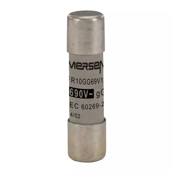 Mersen Slow-Blow Ceramic Cartridge Fuse 10 A 690 V AC 10x38 mm, FR10GG69V10 (Pack of 10 Pcs)