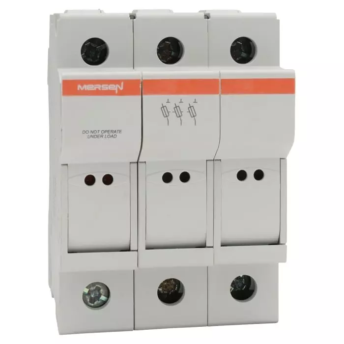 Mersen Rail Mount Fuse Holder 25 A for 8.5x31.5 mm Fuse 3P 400 V AC, M1062680 - CMC83