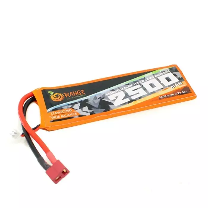 Orange 3.7V 2500 mAh 25C 1S Lithium Polymer Battery Pack