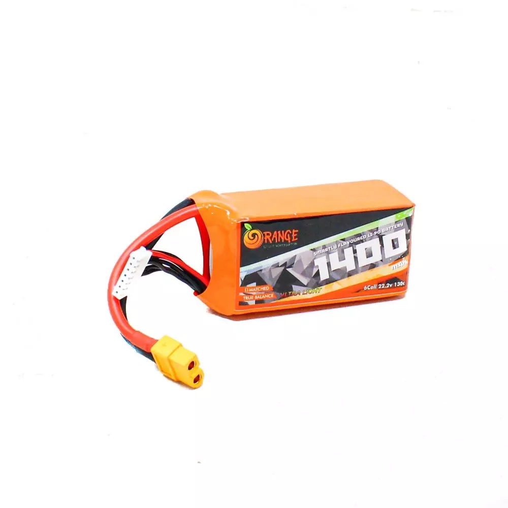 Orange 22.2V 1400 mAh 130C 6S FPV U2 Series Lithium Polymer Battery Pack, Orange 1400 mAh 6S 130C (22.2V)