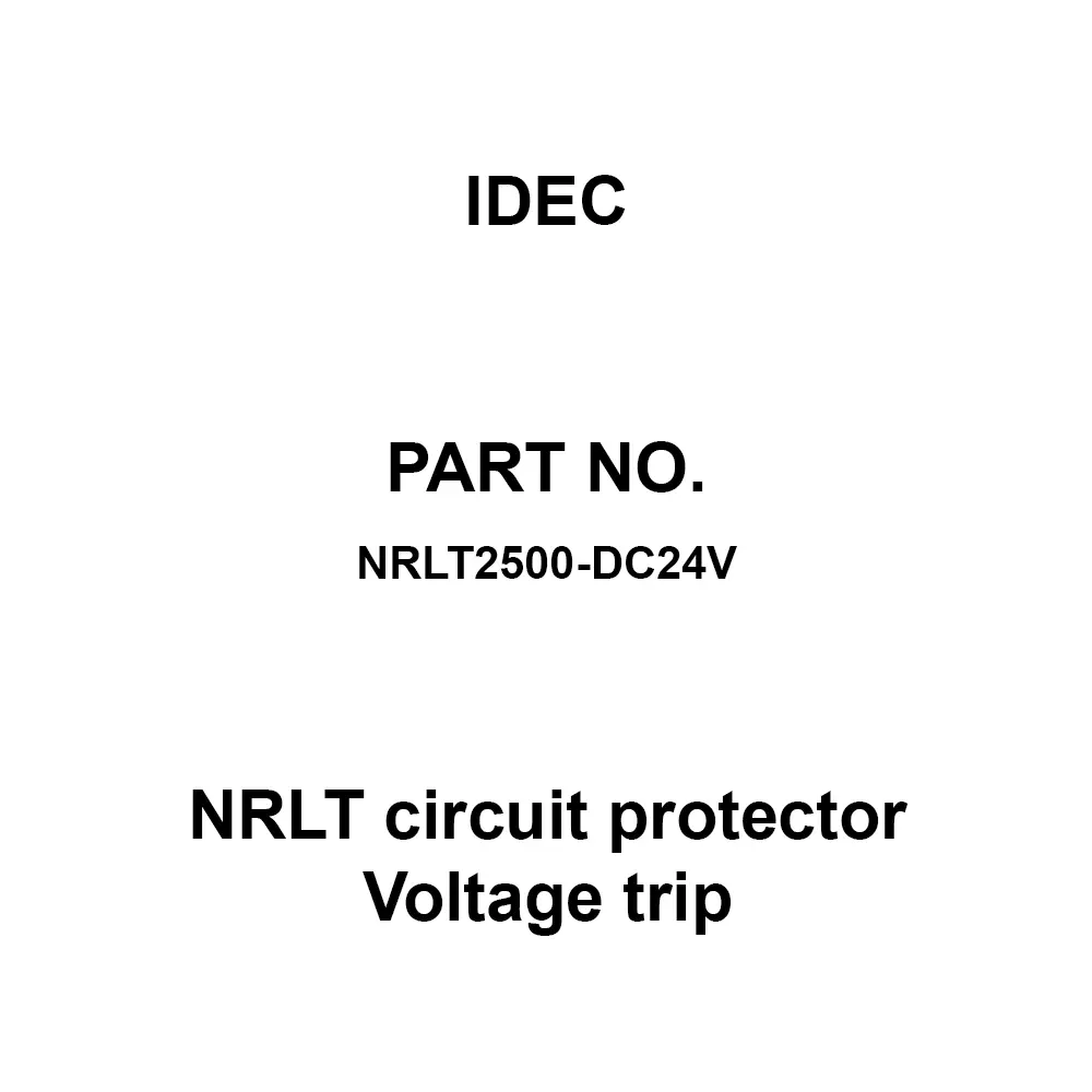 IDEC NRLT circuit protector Voltage trip No Inertia Delay 2 Pole, NRLT2500-DC24V