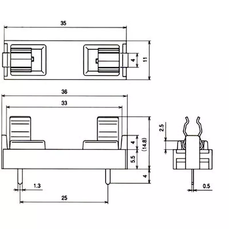 sato-parts-fuse-holder-horizontal-type-dc500v-100-m-or-more-black-for-fg-20-fg-30-f-200-n