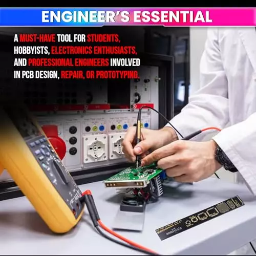 amicitools-pcb-ruler-fr4-gold-plated-15-cm-circuit-board-reference-tool-with-footprints-pinouts-trace-width-chart-for-diy-electronics