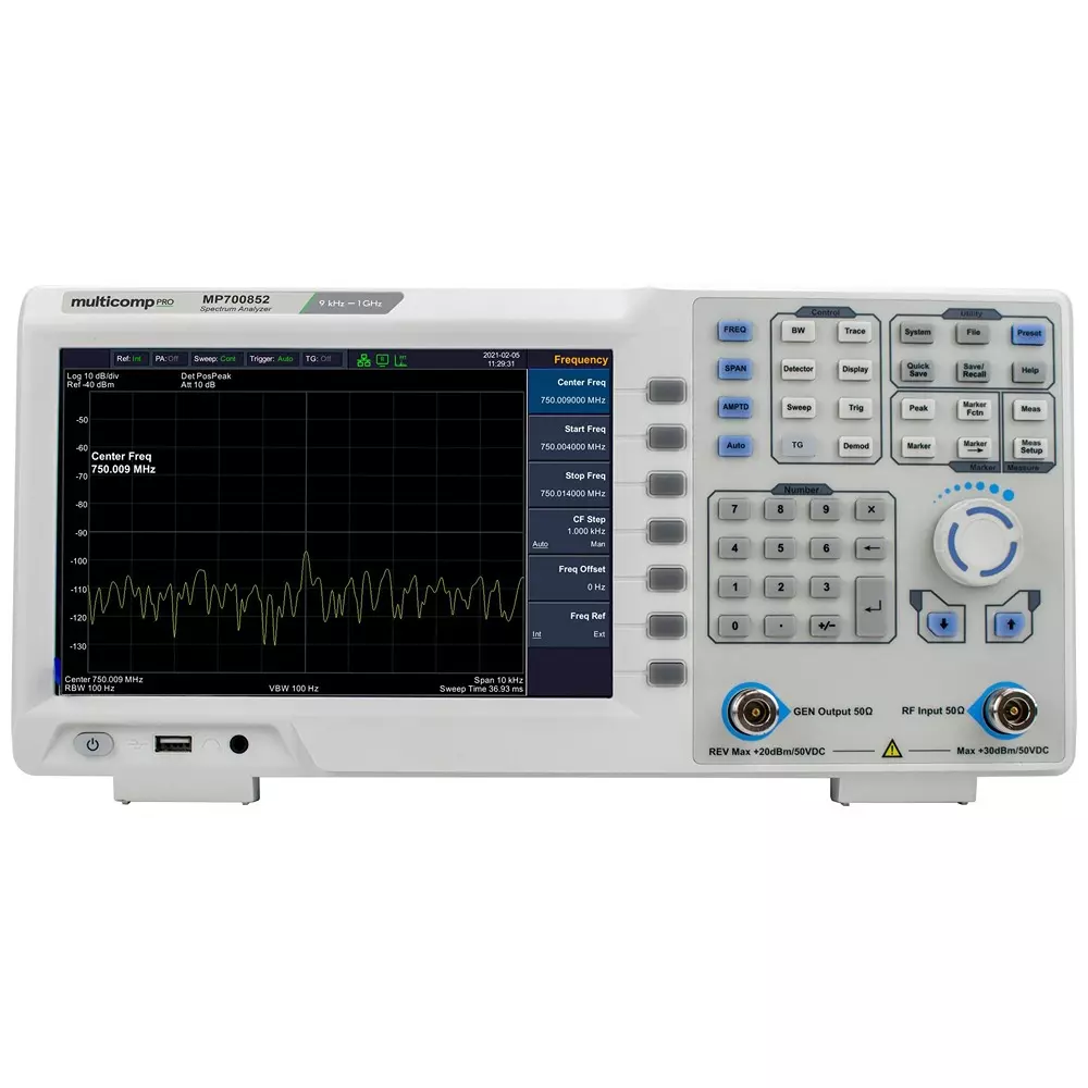 MULTICOMP PRO Spectrum Analyzer UK Type G Plug 3 Years Manufacturer Warranty, MP700853