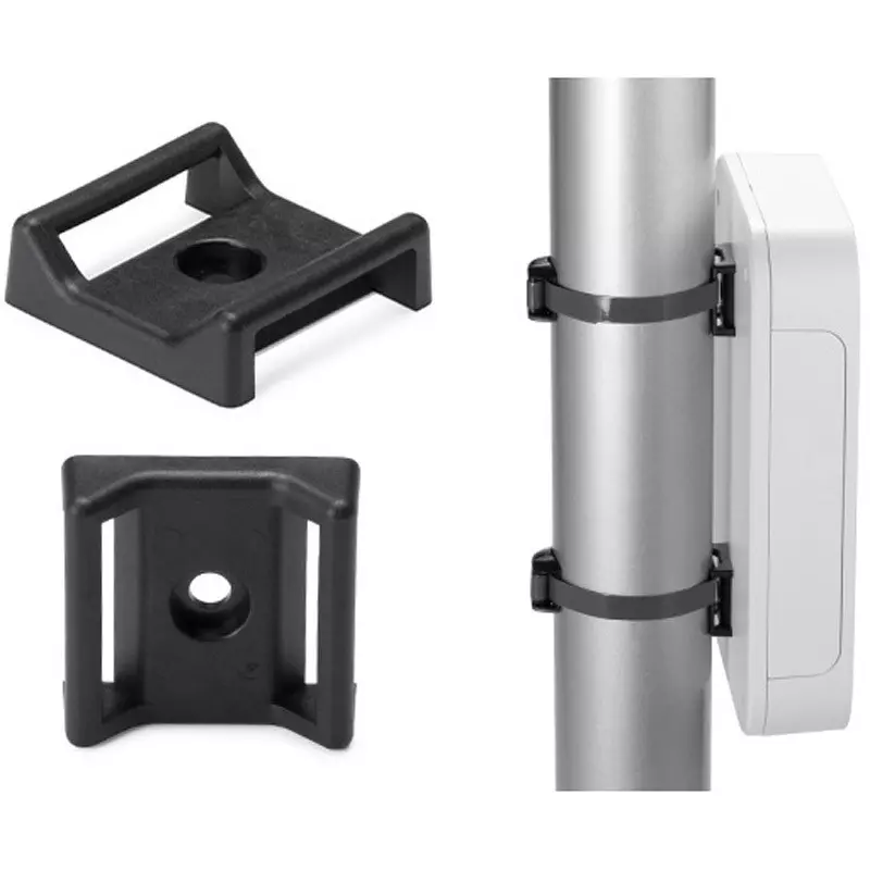 TAKACHI Pole Mount Bracket Pa66+Gf(Ul94 Hb) Material Black Color 1 Allowable Load, PMB-1 (Pack of 2)