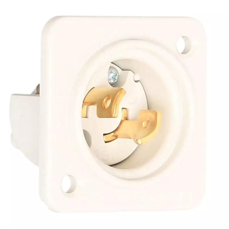 AMERICAN DENKI Hook Type Flange Inlet 125 V Rated Voltage, 2115N