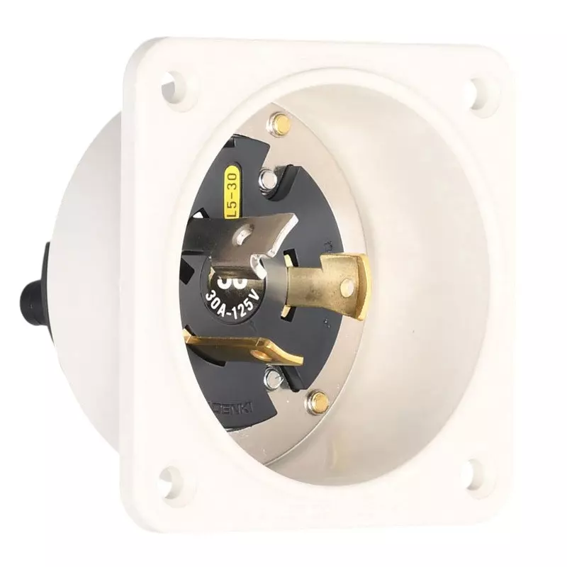AMERICAN DENKI Hook Type Flange Inlet 125 V Rated Voltage, 3315N-L5