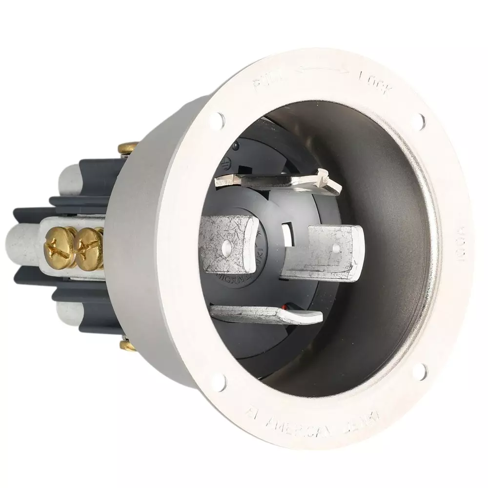 AMERICAN DENKI Hook Type Flange Inlet 600 V Rated Voltage, 41065