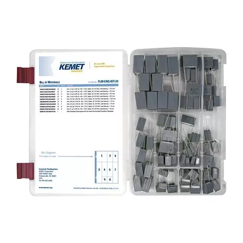 Kemet Suppression Cap Kit, X2, 0.01Uf To 4.7Uf, FLM ENG KIT 24