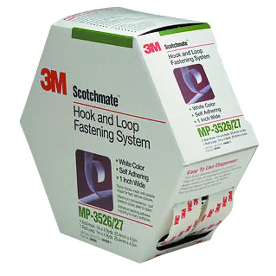 3M HOOK & LOOP RECLOSABLE FASTENERS, SCOTCHMATE, 25.4MM W, BLACK, MP-3526/27 BLACK.