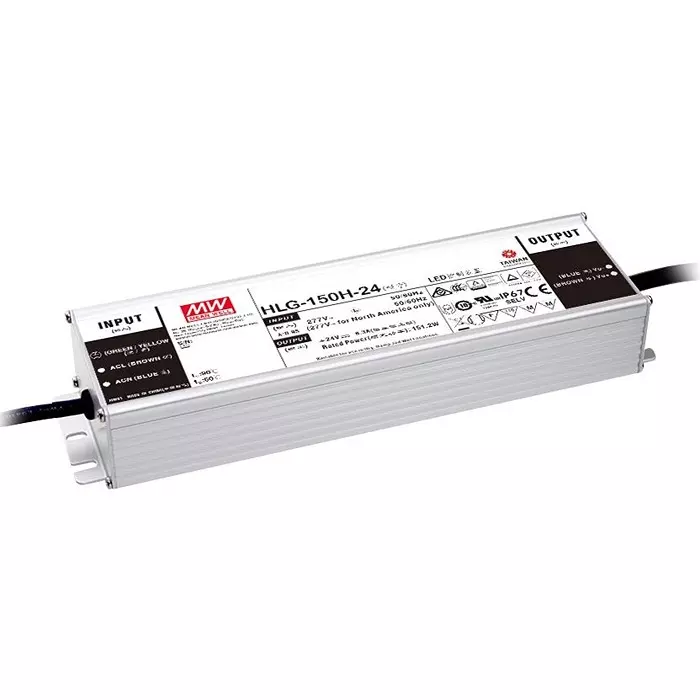 Mean Well LED DRIVER PSU, AC-DC, 42V, 3.6A, HLG-150H-42A