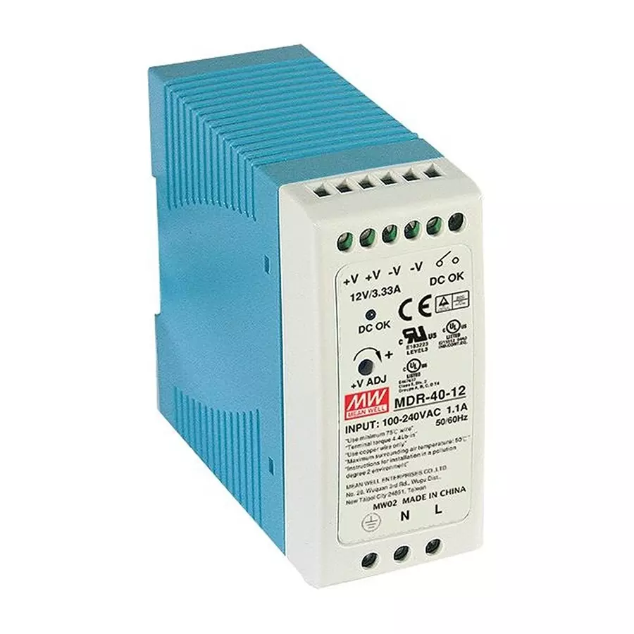Mean Well POWER SUPPLY, AC-DC, 12V, 3.33A, MDR-40-12