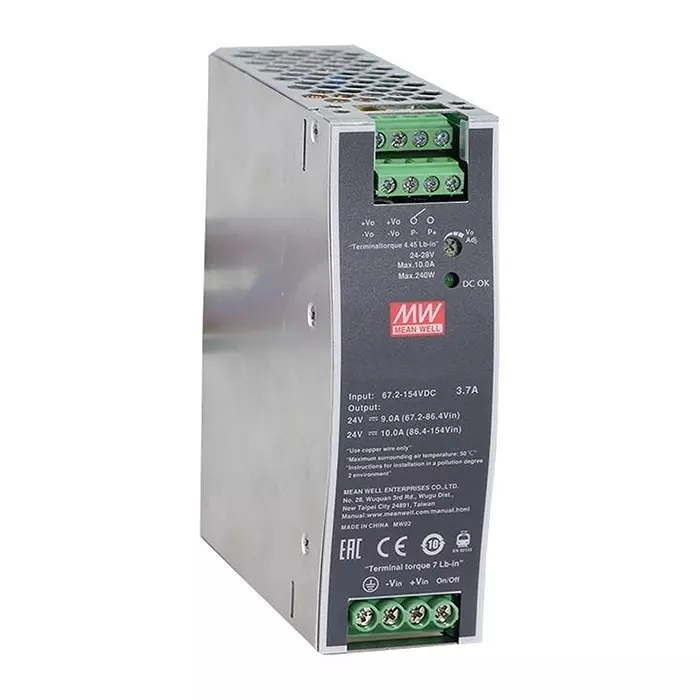 Mean Well DC-DC CONVERTER, 24V, 10A, DDR-240C-24