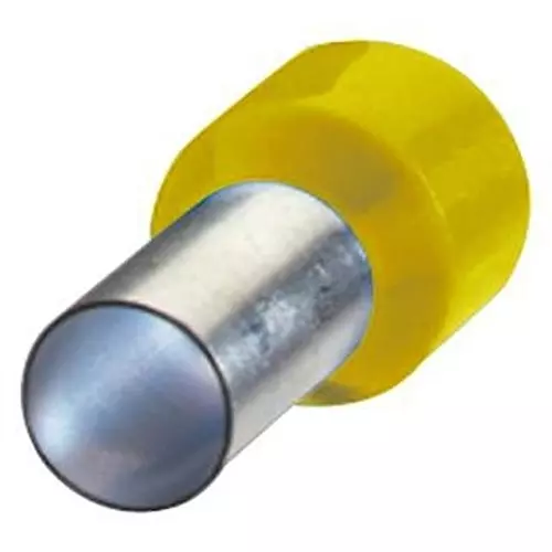 Wago Terminal, Ferrule, Crimp, Yellow, 24 AWG/0.25 mm2, 216-321 (Pack of 100)