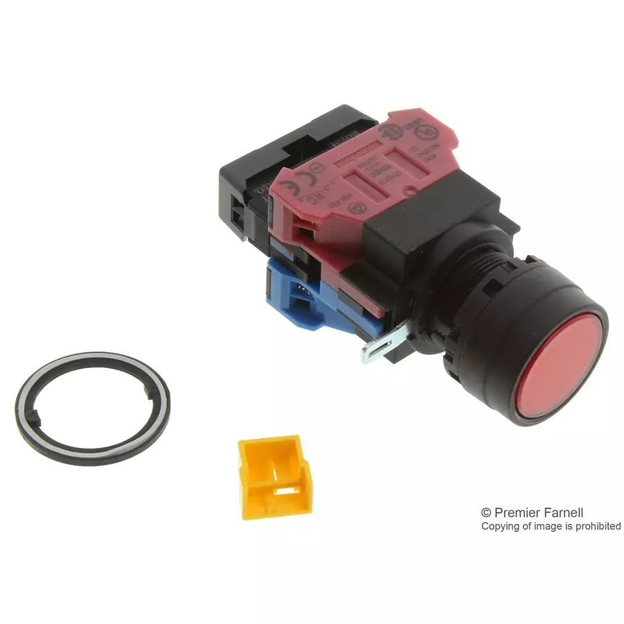 IDEC SWITCH, INDUSTRIAL PUSHBUTTON, 22MM, HW1L-M1F11QD-R-24V