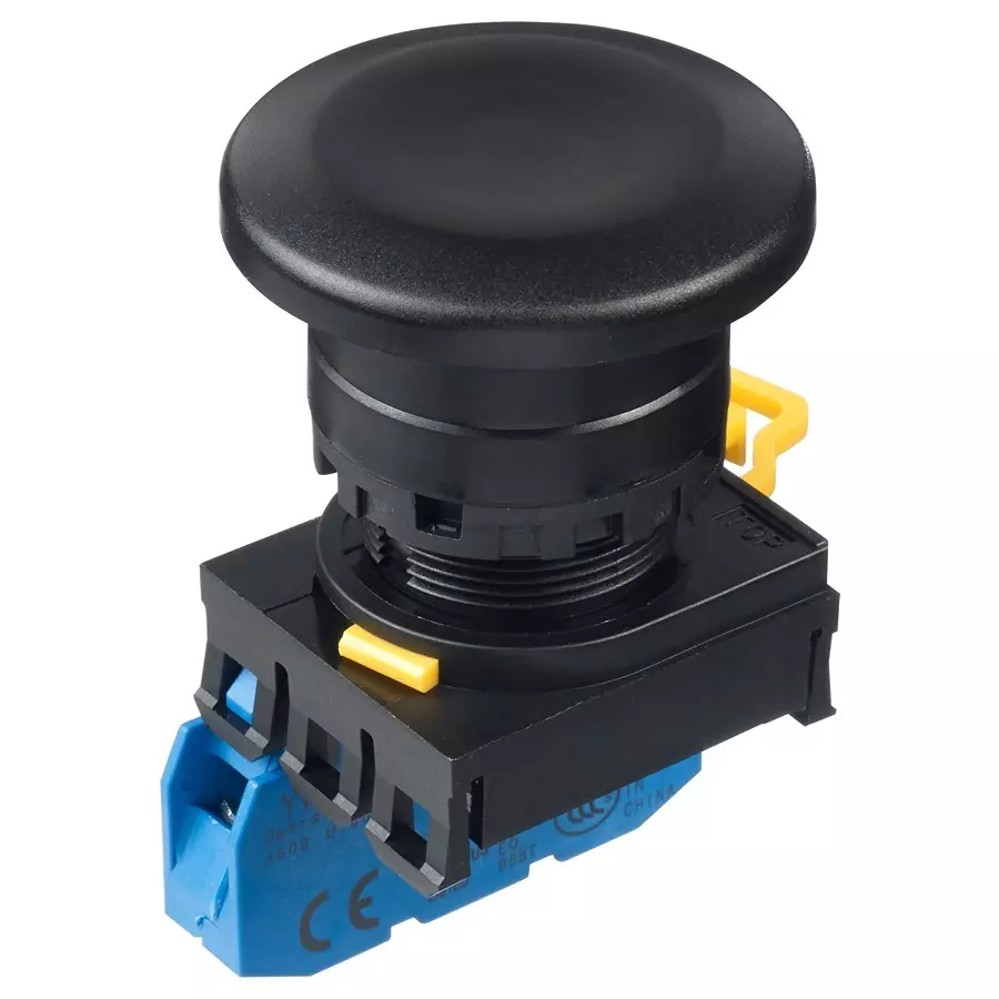 IDEC PB SWITCH, SPST-NO, 10A, 120VAC, SCREW, YW1B-M4E10B