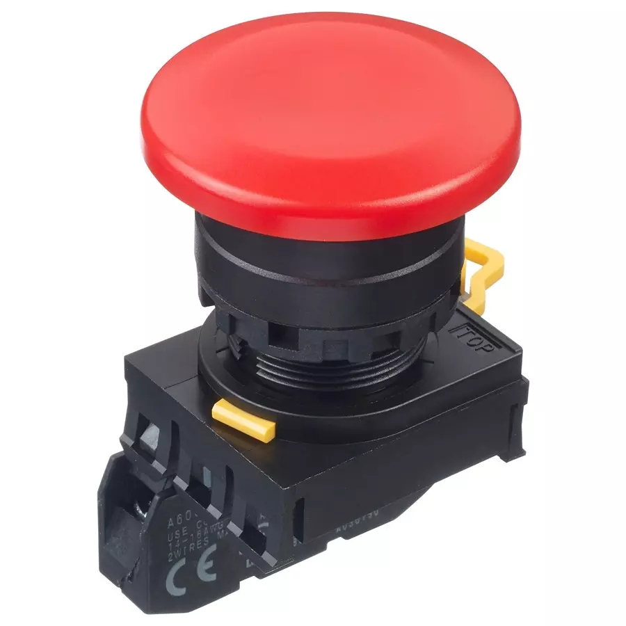 IDEC PB SWITCH, SPST-NO, 10A, 120VAC, SCREW, YW1B-M4E10R