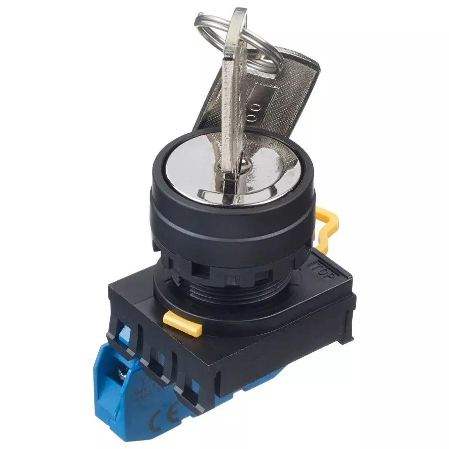 IDEC KEYLOCK SW, DPST-NO, 3 POS, 10A, 600VAC, YW1K-32CE20