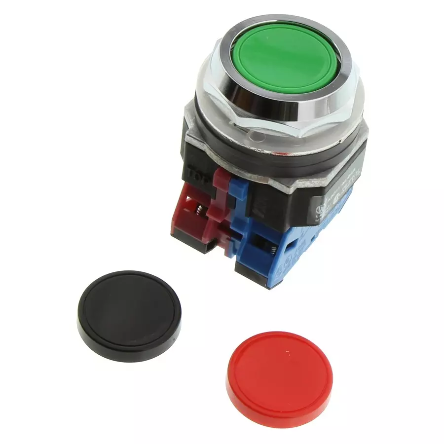 IDEC PB SWITCH, SPST-NO/NC, 10A, 110V, SCREW, ABD111NUBGR