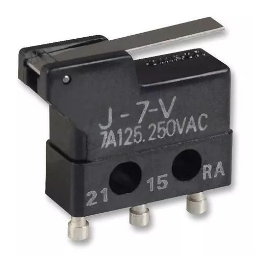 OMRON ELECTRONIC COMPONENTS MICROSWITCH, HINGE LEVER, SPDT, 7A 250V, J-7-V