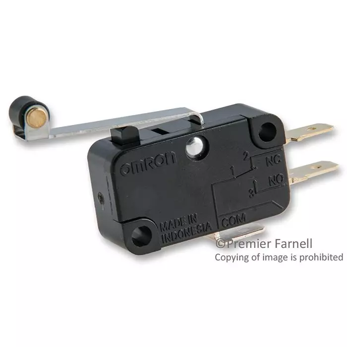 OMRON ELECTRONIC COMPONENTS MICROSWITCH, ROLLER LEVER SPDT 15A 250V, V-15G6-1C25-K