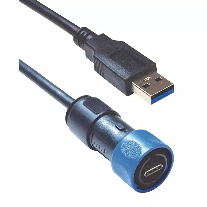 BULGIN LIMITED USB CABLE, 3.1 A-C PLUG, 1M, BLACK, PXP4040/C/A/1M00