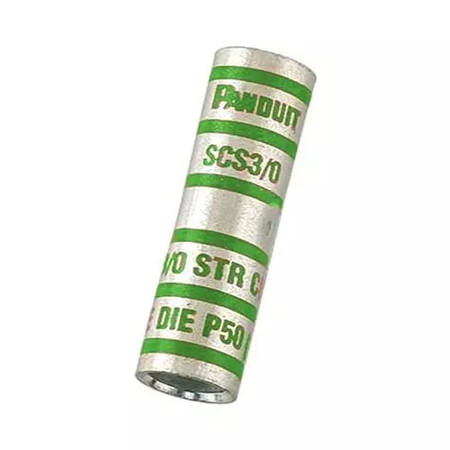 PANDUIT Butt Splices TERMINAL, BUTT SPLICE, 8/0AWG, UNINSUL, SCS600-6