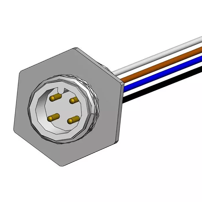 NORCOMP Sensor Cord, 4P M12 Plug-Free End, 12", MPM12A04I12CF01.