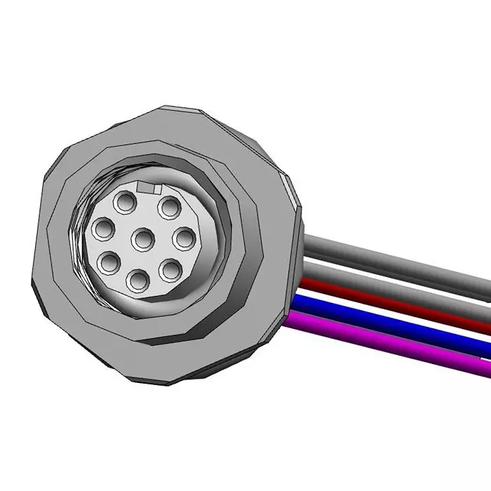 NORCOMP Sensor Cord, 8P M12 Rcpt-Free End, 12", FPM12A08I12BF03