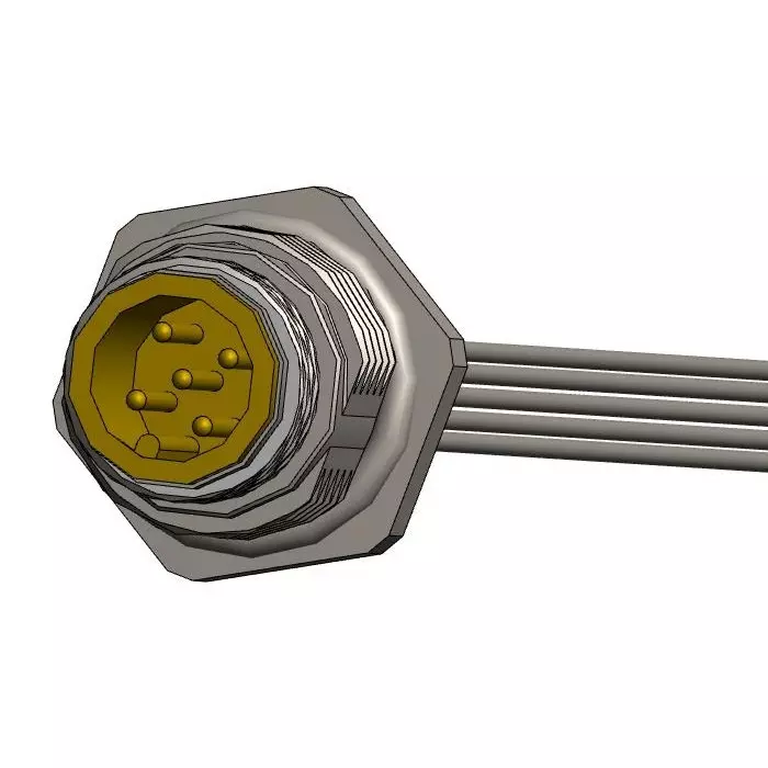 NORCOMP Sensor Cord, 5P M12 Plug-Free End, 12", MPM12A05I12BR01
