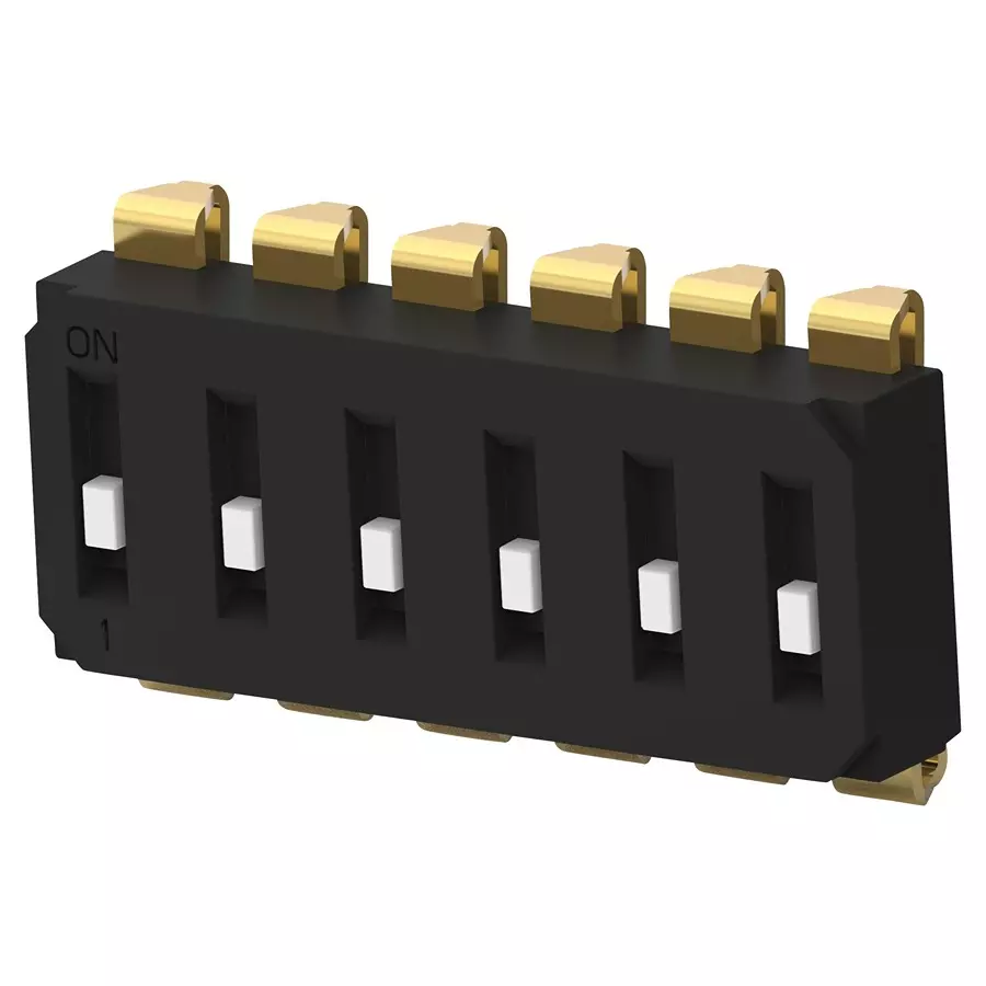 ALCOSWITCH - TE CONNECTIVITY Dip Switch, 6Pos, Spst, Slide, Smd, EDS06SNRSTR04Q