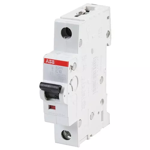 ABB Circuit Breaker, Thermal Mag, 1 Pole, S201-C10
