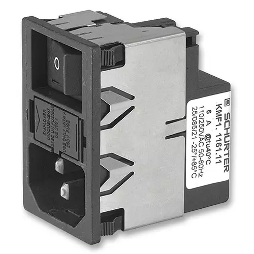 SCHURTER Connector, Iec, 10A, 250V, KMF1.1193.11
