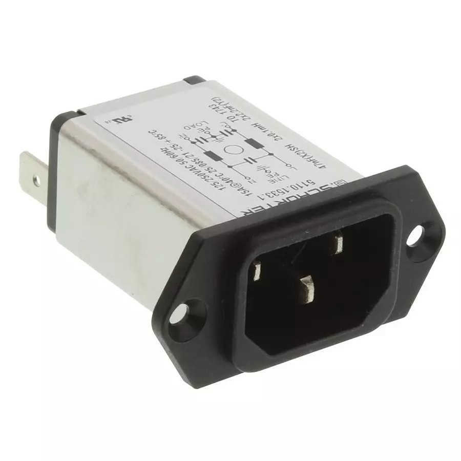 SCHURTER Inlet Filter, Iec, C14, 5110, 15A, 5110.1533.1