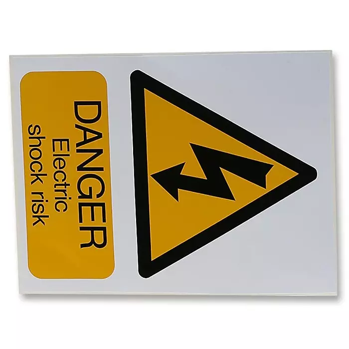 DURATOOL Sign, Danger, Electric Shock Risk, 259848
