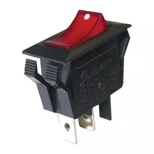Multicomp ROCKER SWITCH, SPST, 15A, 125V, RED, SPC21177