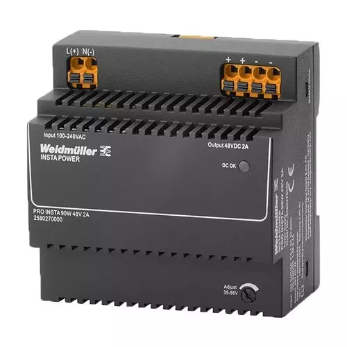 Weidmuller POWER SUPPLY, AC-DC, 48V, 2A, 2580270000
