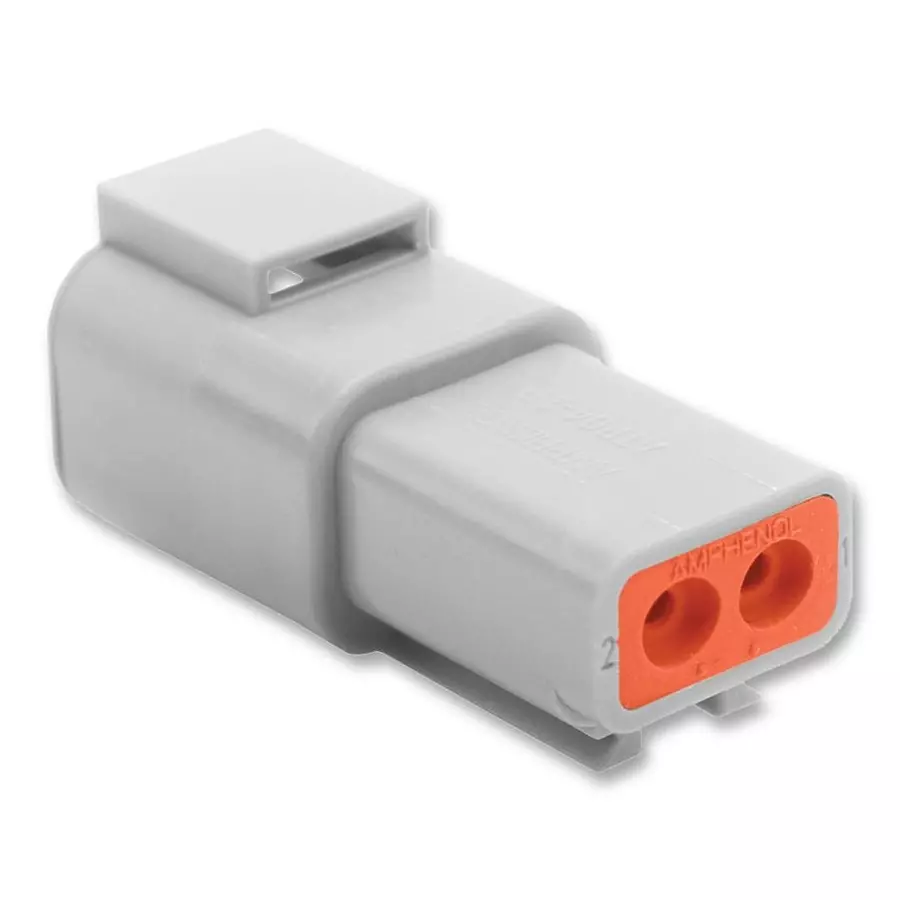 AMPHENOL SINE/TUCHEL CONNECTOR HOUSING, RCPT, 2 WAY, PLASTIC, ATP04-2P