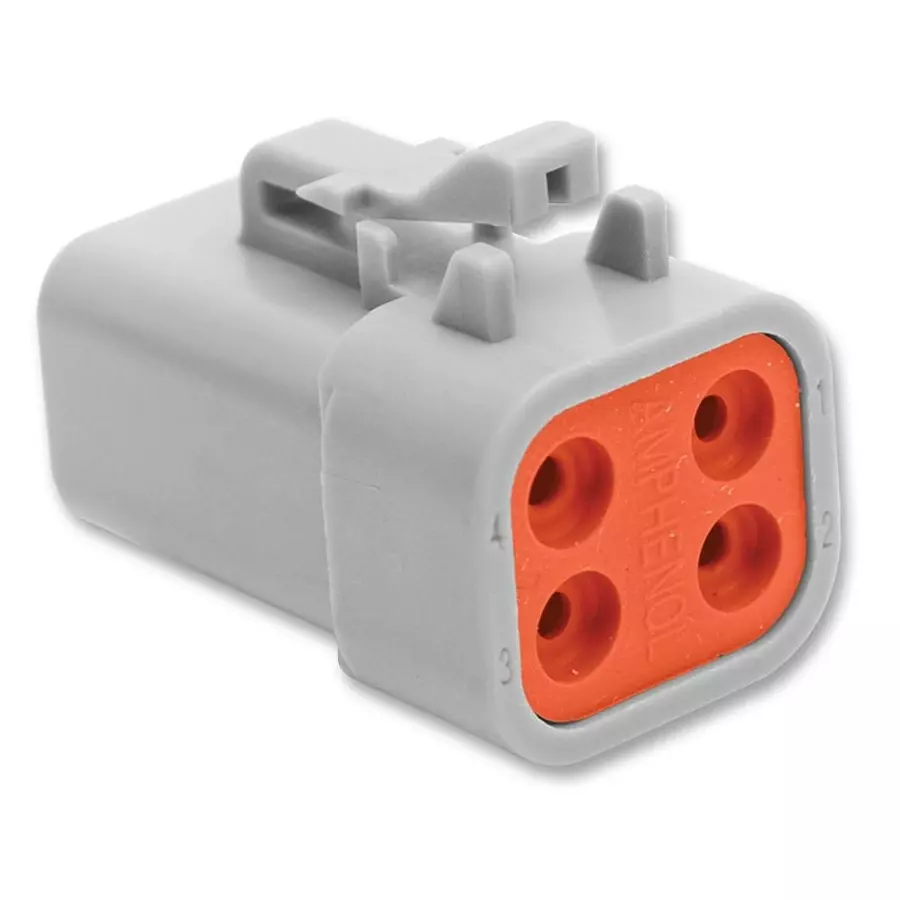 AMPHENOL SINE/TUCHEL CONNECTOR HOUSING, PLUG, 4 WAY, PLASTIC, ATP06-4S