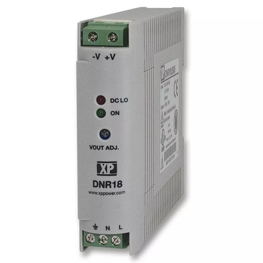 XP POWER POWER SUPPLY, DIN RAIL, 12V, 18W, DNR18US12