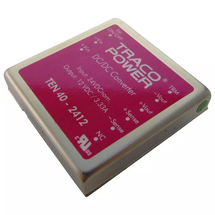 TRACO POWER CONVERTER, DC TO DC, 12V, 3.3A, 40W, TEN 40-2412