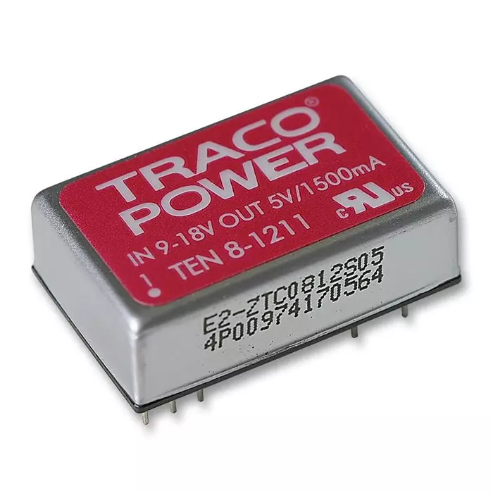TRACO POWER CONVERTER, DC/DC, 8W, 12V, TEN 8-4812