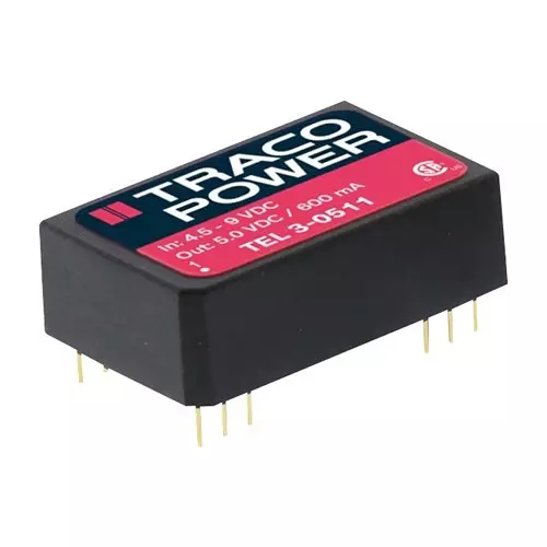 TRACO POWER CONVERTER, DC-DC, 5V, 3W, TEL 3-0511