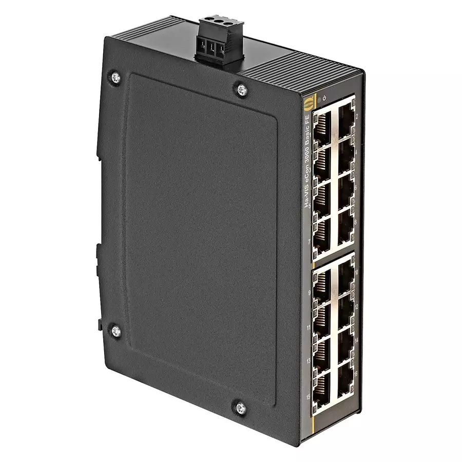 Harting Ethernet Switches / Modules ENET SWITCH, UNMANAGED, 16PORT, DIN RAIL, 24030160010
