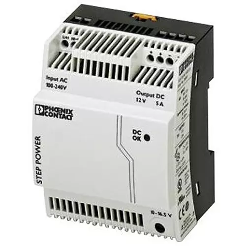 Phoenix Contact AC / DC DIN Rail Mount Power Supplies PSU, DIN RAIL, 12V, 5A, 2868583