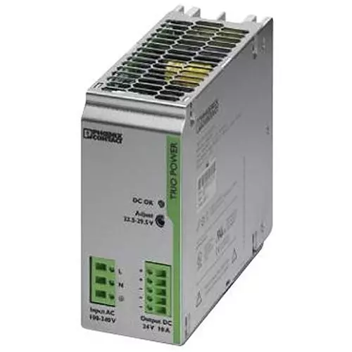 Phoenix Contact AC / DC DIN Rail Mount Power Supplies PSU, DIN RAIL, 24V, 10A, 2866323