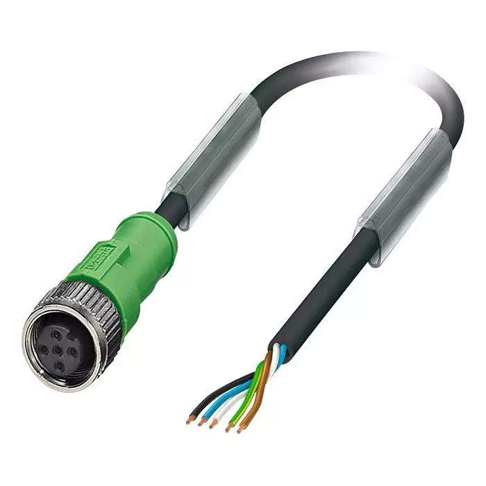Phoenix Contact Sensor Cable Assemblies SENSOR CORD, 5P, M12 RCPT-FREE END, 1.5M, 1669822